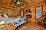 Queen Bedroom on Main with deck access & LED fireplace